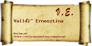Valló Ernesztina névjegykártya